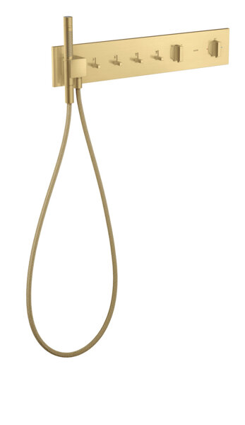 Bild von hansgrohe AXOR ShowerComposition Thermostatmodul Select, 4 Verbraucher, 610/110, 12573, Farbe: Brushed Gold Optic