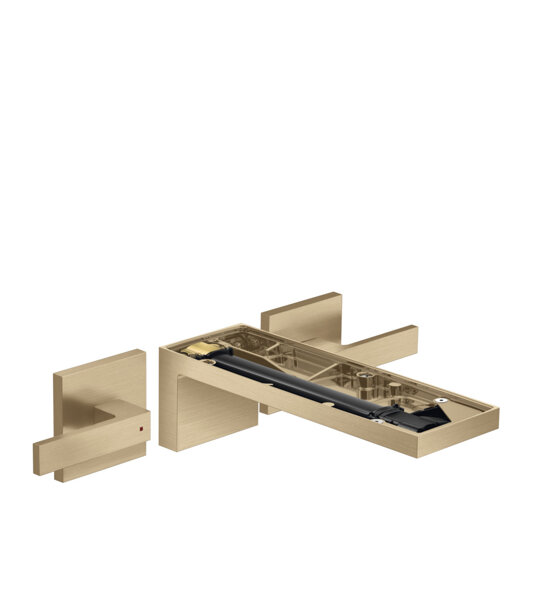 Bild von hansgrohe AXOR MyEdition 3-Loch Waschtischmischer, Unterputz, mit Ablaufgarnitur, ohne Platte, Ausladung 221mm, 47082, Farbe: Brushed Bronze