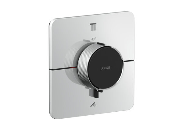 Bild von Hansgrohe AXOR ShowerSelect ID Thermostat, Unterputz, softsquare, 2 Verbraucher, 36754, Farbe: Polished Black Chrome