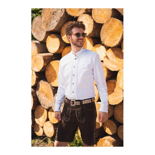 Bild von OS-Trachten Trachtenhemd Pewya Langarmhemd mit Stehkragen