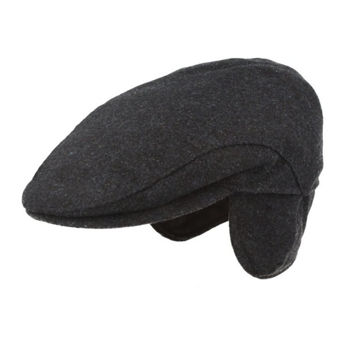 Bild von Breiter Schiebermütze Flatcap mit Ohrenklappen aus Wolle