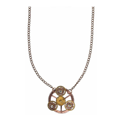 Bild von Das Kostümland Kostüm Steampunk Halskette mit Zahnräder Medaillon - 4140