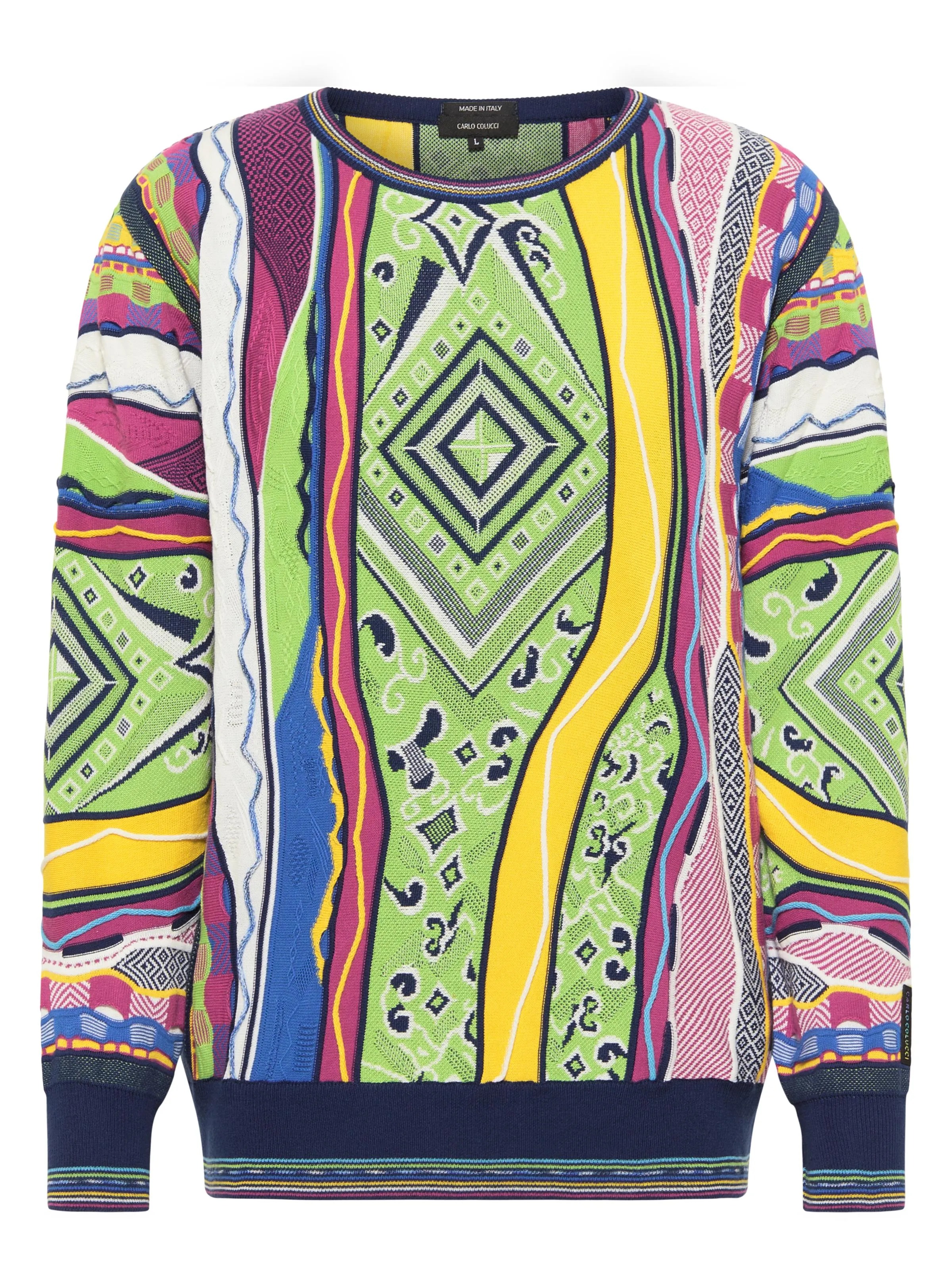 Bild von Carlo Colucci Strickpullover mit Raute - Blau M