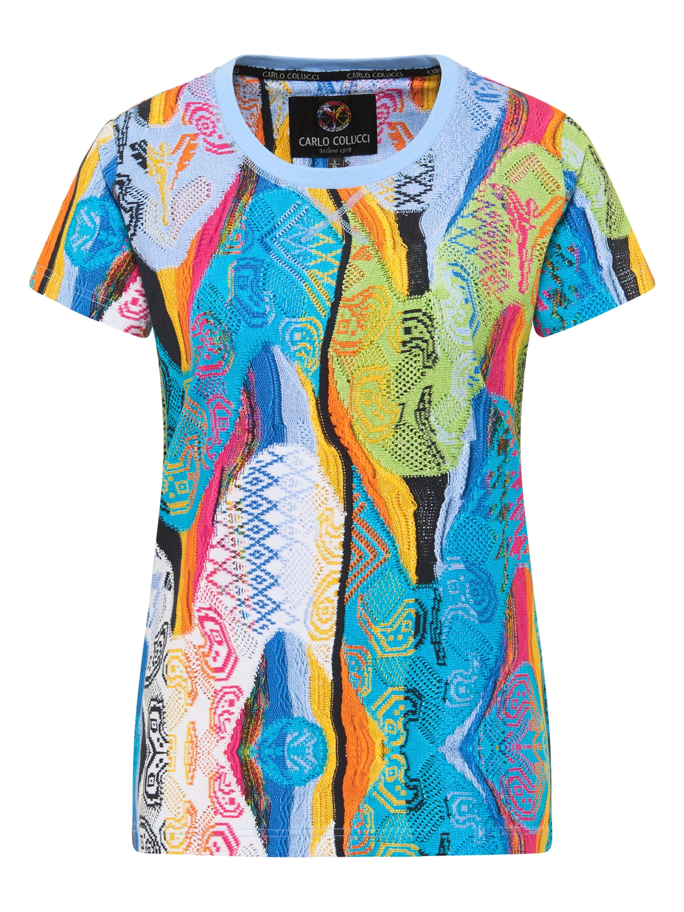 Bild von Carlo Colucci Allover-Print T-Shirt - S/36 Gelb