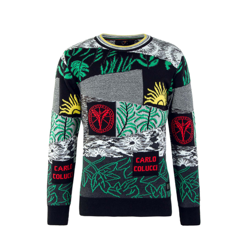Bild von Herren Strickpullover - C10905 - Schwarz/Grau/Grün