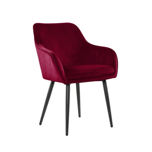 Bild von Dynamic24 Esszimmerstuhl Rot Samt Polsterstuhl