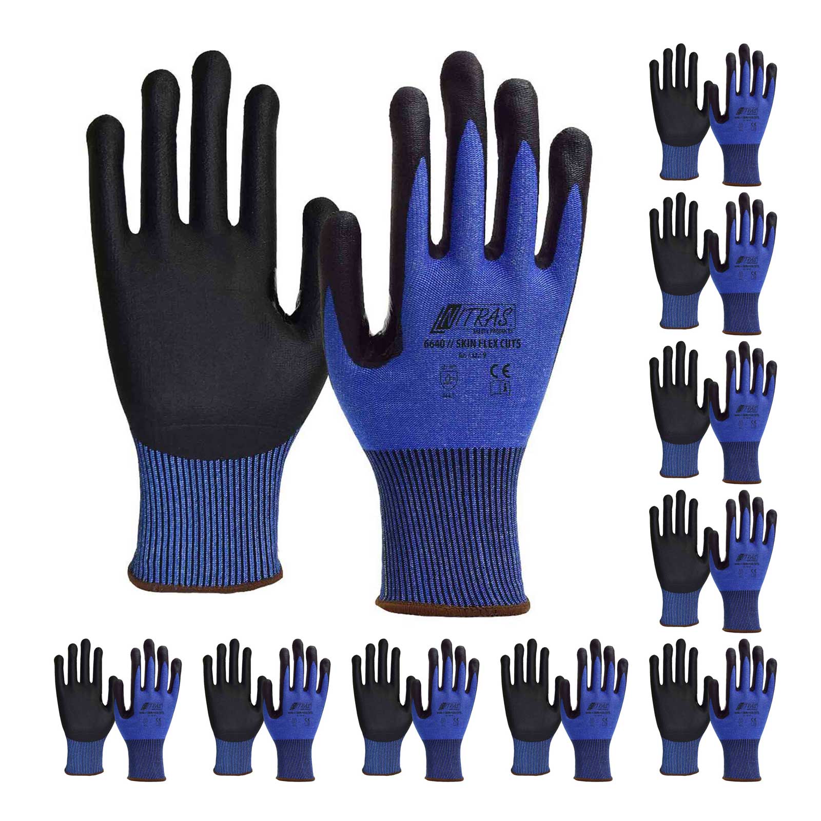 Bild von NITRAS Schnittschutzhandschuh Skin Flex 6640 CUT 5 mit Spezialgarn - VPE 10 Paar Größe:8