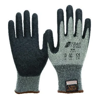 Bild von Nitras, Schutzhandschuhe, TAEKI Schnittschutzhandschuhe, TAEKI-Spezialgarn, grau, Latex-Beschichtung, schwarz (Farbcode (6, 7, 8, 9, 10, 11)