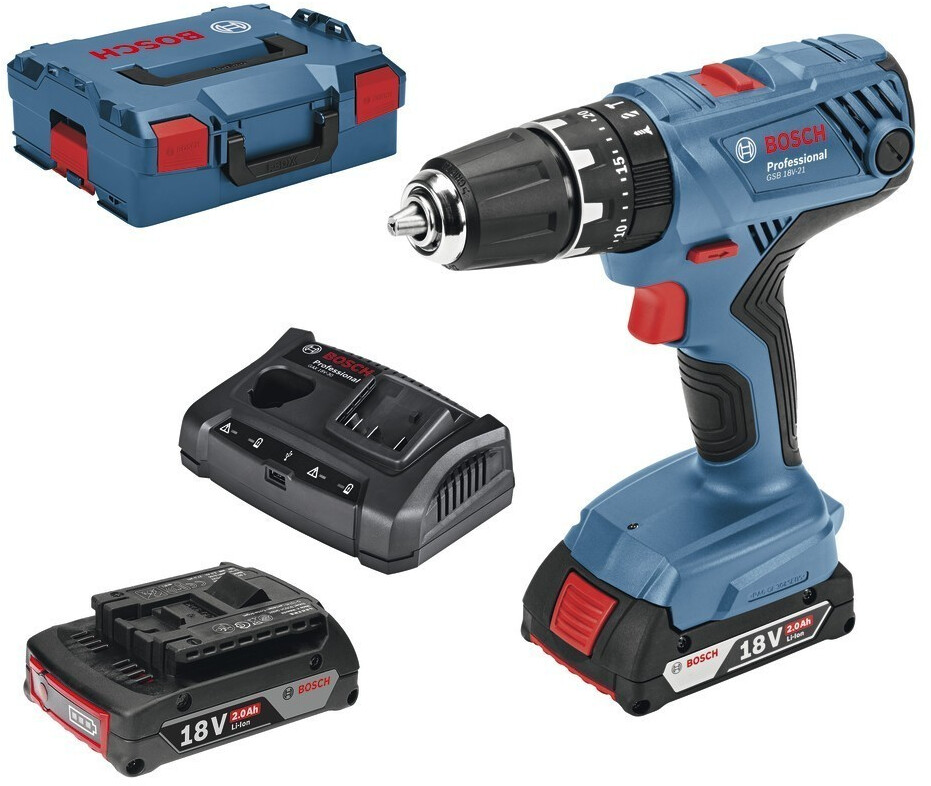 Bild von Bosch GSB 18V-21 Professional - Schlagbohrmaschine/Schraubendrehereinsatz - schnurlos - 2 Geschwindigkeiten - Bohrfutterschlüssel 13 mm - 55 N·m - ohne Batterie - 18 V