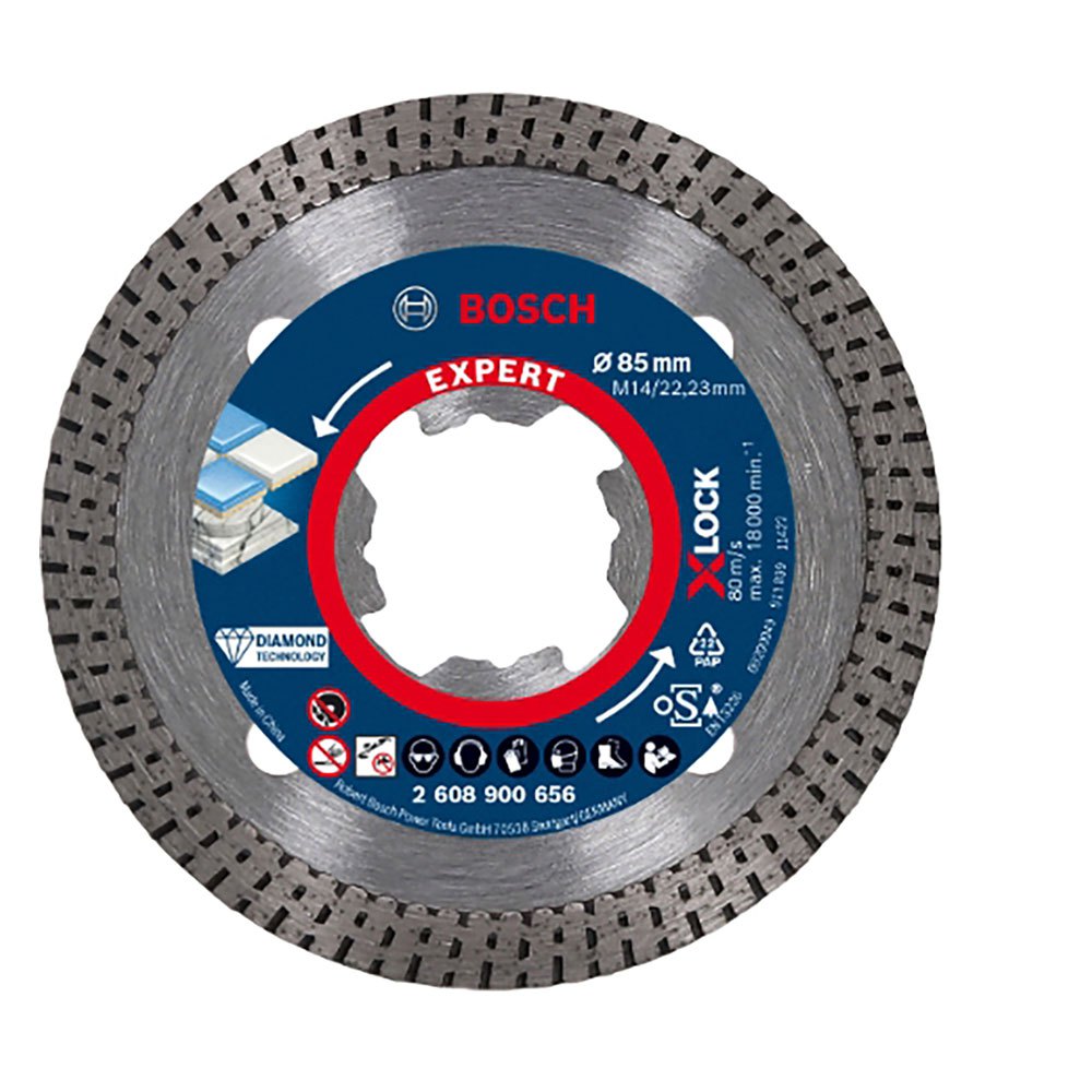Bild von Bosch 1x EXPERT HardCeramic X-LOCK Diamanttrennscheiben (für Harte Fliesen, Harter Stein, Ø 85 mm, Professional Zubehör Kleiner Winkelschleifer)