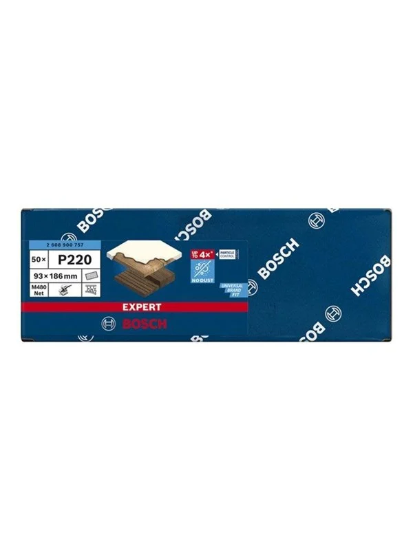 Bild von Bosch 50x EXPERT M480 Schleifnetz (für Farbe auf Holz, Hartholz, Ø 93x186 mm, Körnung 220, Professional Zubehör Schwingschleifer)