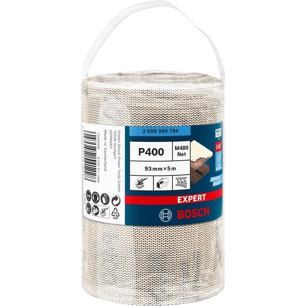 Bild von Bosch 1x EXPERT M480 Netzstruktur Schleifrolle (für Farbe auf Holz, Hartholz, 93 mm x 5 m, Körnung 400, Professional Zubehör Handschleifen)