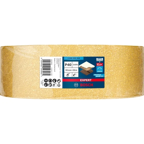 Bild von Bosch Professional Zubehör, Schleifmittel, EXPERT C470 Schleifpapierrolle zum Handschleifen, 93 mm x 50 m, G 40 (40)