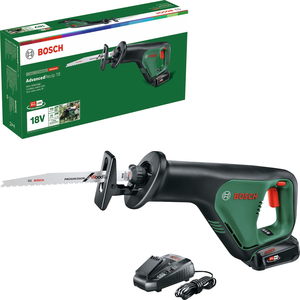 Bild von Bosch Home and Garden AdvancedRecip 18 Akku-Säbelsäge 06033B2403 inkl. Akku, inkl. Ladegerät 18V