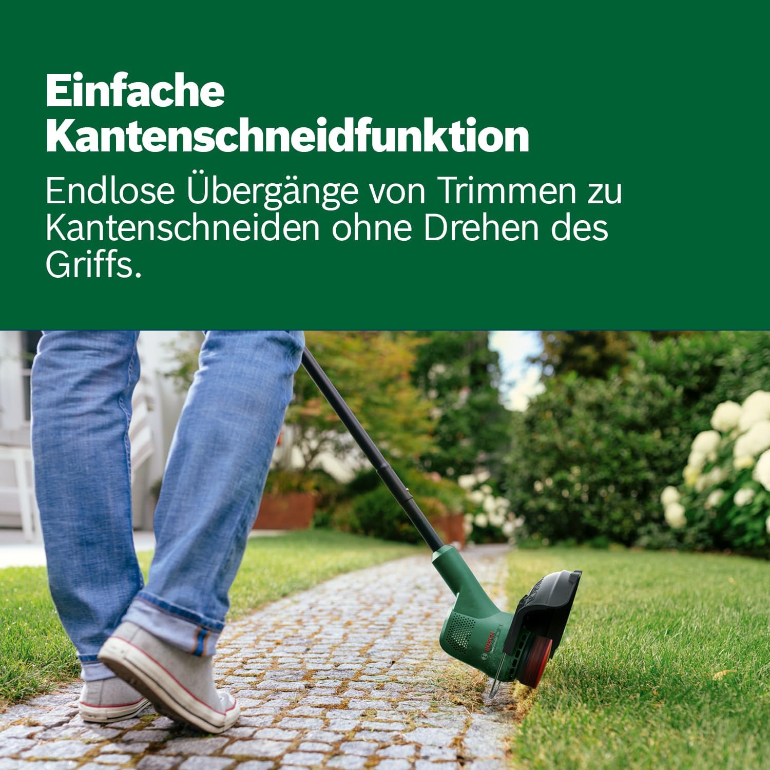 Bild von Bosch Akku-Rasentrimmer UniversalGrassCut 18V-26-500 (zum Rasentrimmen und Kantenschneiden; Ladezeit: 65 min; Schnittkreisdurchmesser: 26 cm; 18-Volt-System; ohne Akku oder Ladegerät)