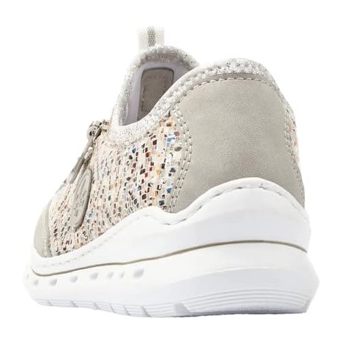 Bild von Rieker Damen L0858 Slipper, Cement Pebble Multi Silverflower 40 Grau – Modell L22Q2