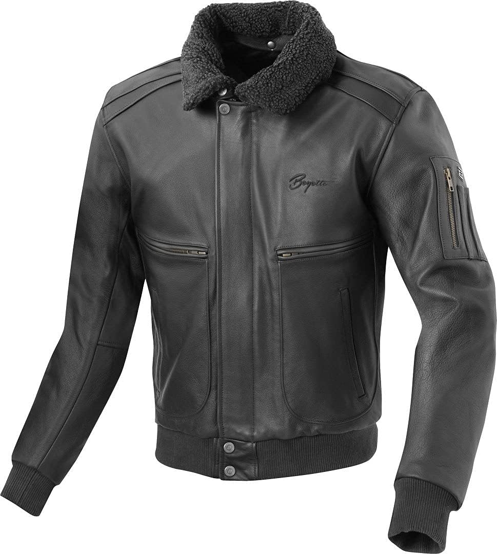Bild von Bogotto Aviator Motorrad Lederjacke, schwarz, Größe 52 für Männer