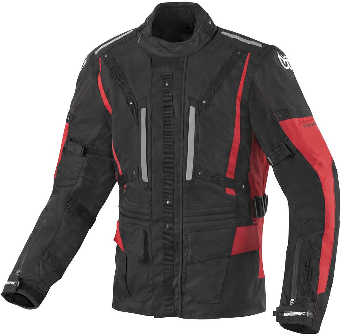 Bild von Berik Spencer wasserdichte Motorrad Texiljacke, schwarz-rot, Größe 56 für Männer