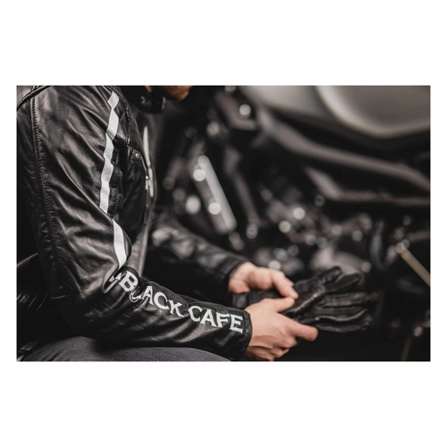 Bild von Black-Cafe London Toronto Motorrad Lederjacke, schwarz/weiß, Größe 56