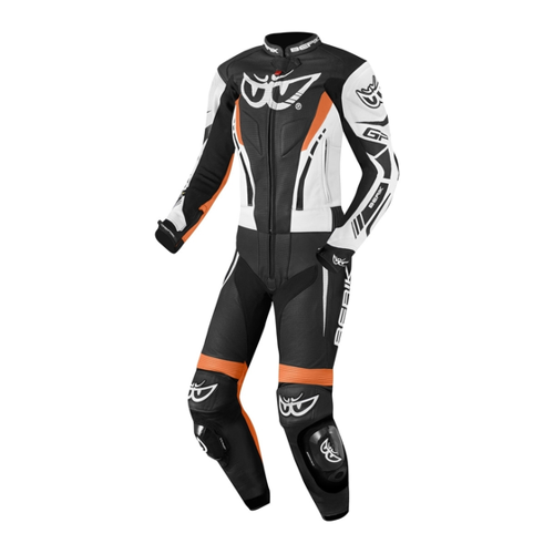 Bild von Berik Monza Damen 2-Teiler Motorrad Lederkombi, schwarz-weiss-orange, Größe 38