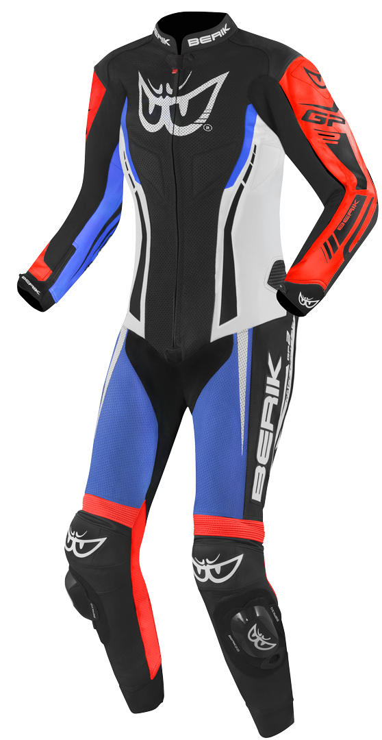 Bild von Berik Monza Damen 1-Teiler Motorrad Lederkombi, schwarz-weiss-rot-blau, Größe 48