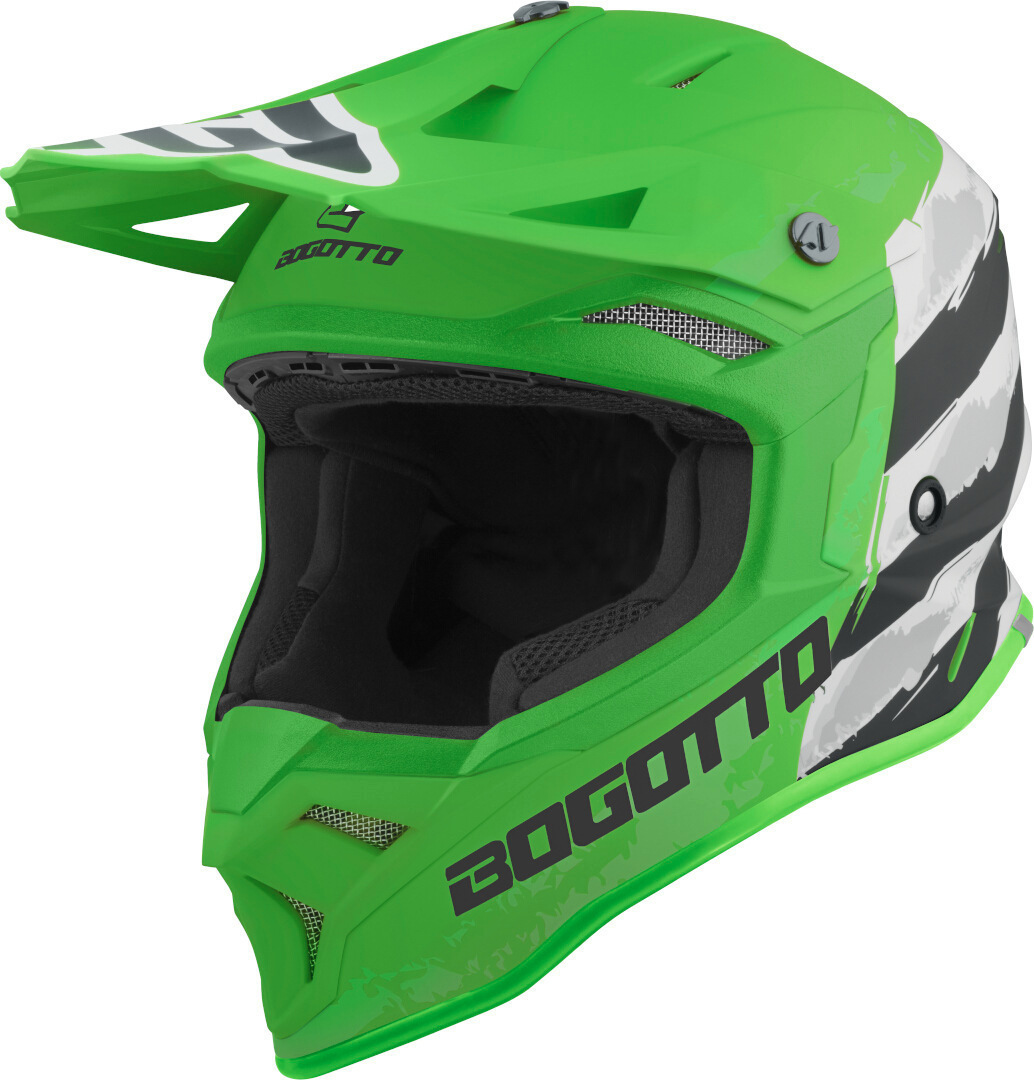 Bild von Bogotto V337 Wild-Ride Crosshelm, schwarz-weiss-grün, Größe XL für Männer