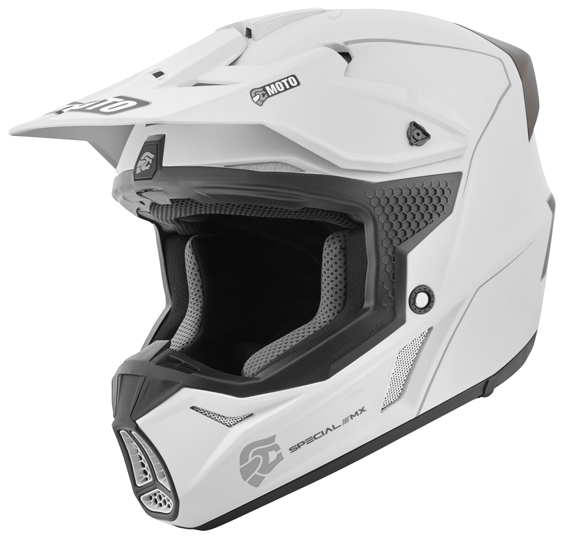 Bild von FC-Moto Merkur Straight Motocross Helm, grau-weiss, Größe S für Männer