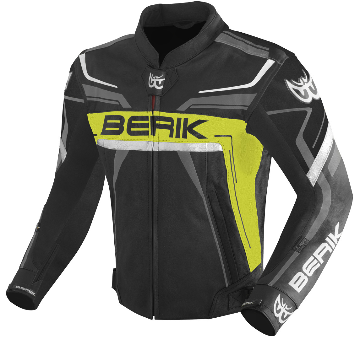 Bild von Berik Absolute Race Motorrad Lederjacke, schwarz-gelb-anthrazit, Größe 60 für Männer