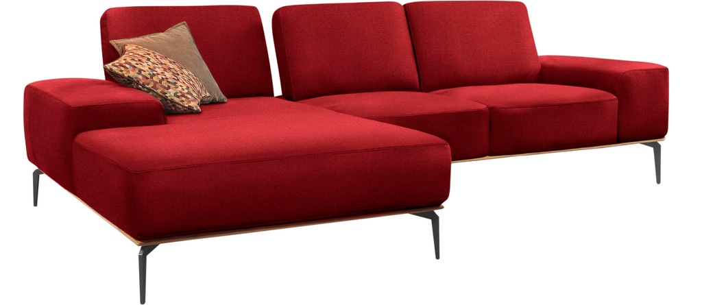 Bild von W.SCHILLIG Ecksofa »run, Designsofa mit tollem Sitzkomfort, bequem, L-Form«, mit Holzsockel, Füße in Schwarz pulverbeschichtet, Breite 279 cm