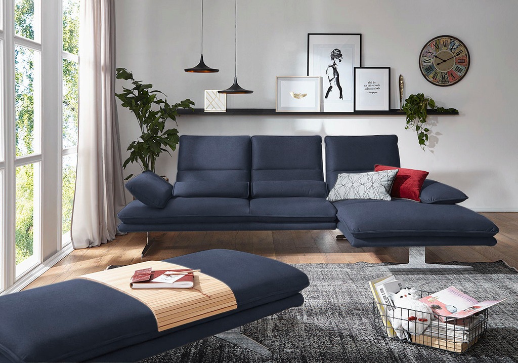 Bild von W.SCHILLIG Ecksofa »broadway, Designsofa mit tollem Sitzkomfort, L-Form«, Sitztiefenverstellung, Kopfteil- & Seitenteilverstellung, Breite 291cm