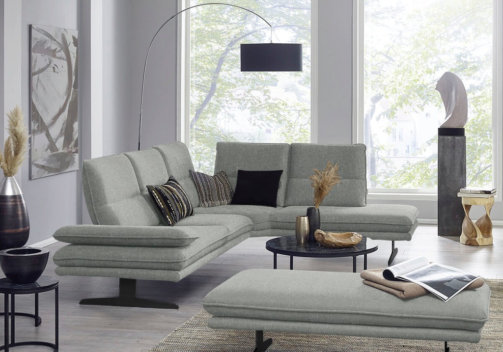 Bild von W.SCHILLIG Ecksofa »broadway, Designsofa, toller Sitzkomfort, zeitlos, elegant, L-Form«, Sitztiefenverstellung, Kopfteil- & Seitenteilverstellung, Breite 284cm
