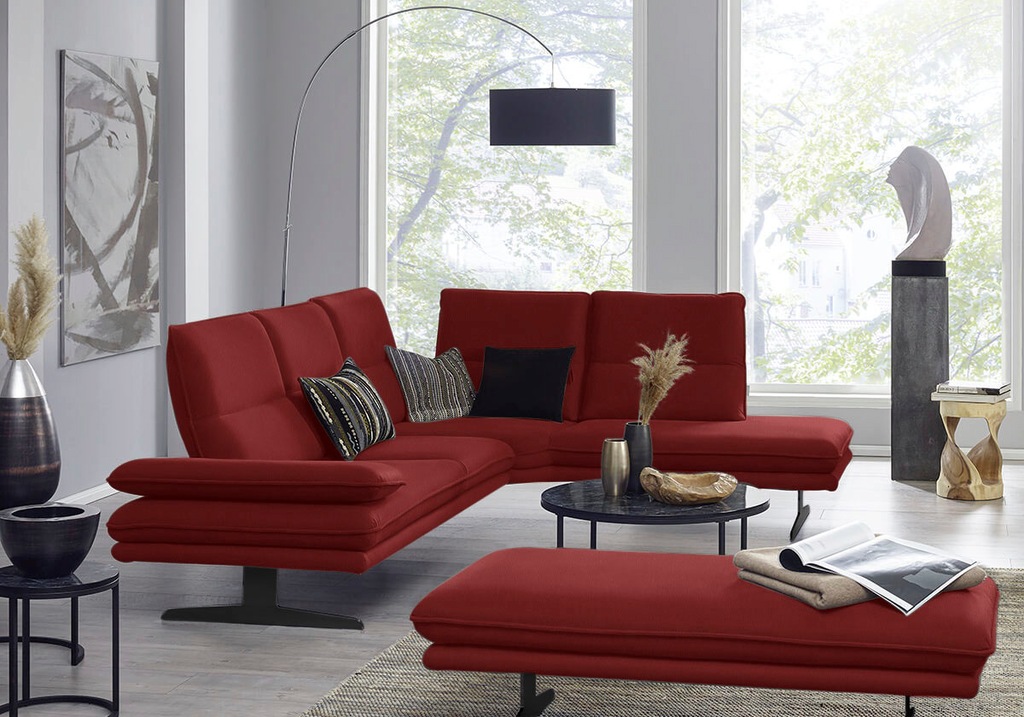 Bild von W.SCHILLIG Ecksofa »broadway, Designsofa, toller Sitzkomfort, zeitlos, elegant, L-Form«, Sitztiefenverstellung, Kopfteil- & Seitenteilverstellung, Breite 284cm