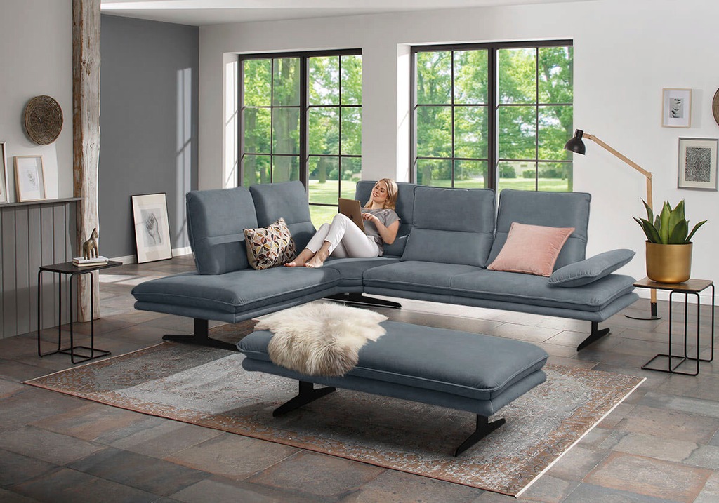 Bild von W.SCHILLIG Ecksofa »broadway, Designsofa, toller Sitzkomfort, zeitlos, elegant, L-Form«, Sitztiefenverstellung, Kopfteil- & Seitenteilverstellung, Breite 284cm