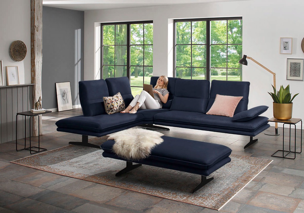 Bild von W.SCHILLIG Ecksofa »broadway, Designsofa, toller Sitzkomfort, zeitlos, elegant, L-Form«, Sitztiefenverstellung, Kopfteil- & Seitenteilverstellung, Breite 284cm