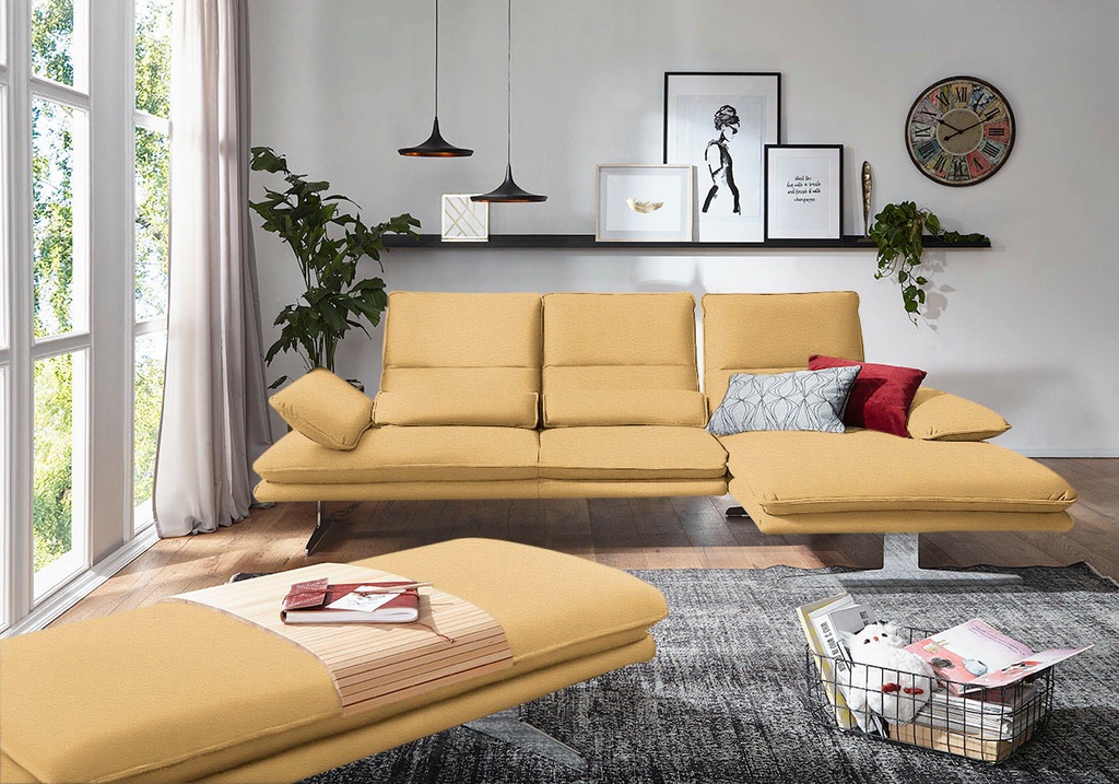 Bild von W.SCHILLIG Ecksofa »broadway, Designsofa mit tollem Sitzkomfort«, Sitztiefenverstellung, Kopfteil- & Seitenteilverstellung, Breite 291cm