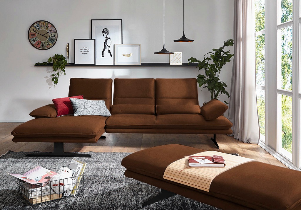 Bild von W.SCHILLIG Ecksofa »broadway, Designsofa mit tollem Sitzkomfort«, Sitztiefenverstellung, Kopfteil- & Seitenteilverstellung, Breite 291cm