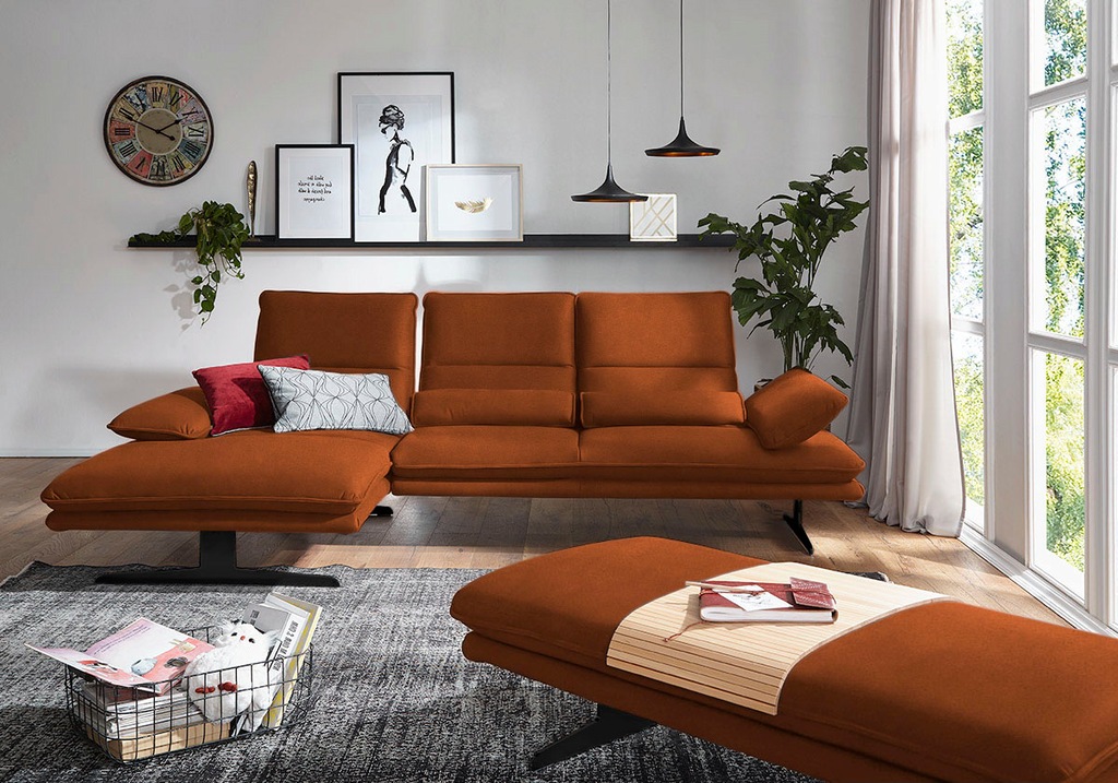 Bild von W.SCHILLIG Ecksofa »broadway, Designsofa mit tollem Sitzkomfort«, Sitztiefenverstellung, Kopfteil- & Seitenteilverstellung, Breite 291cm