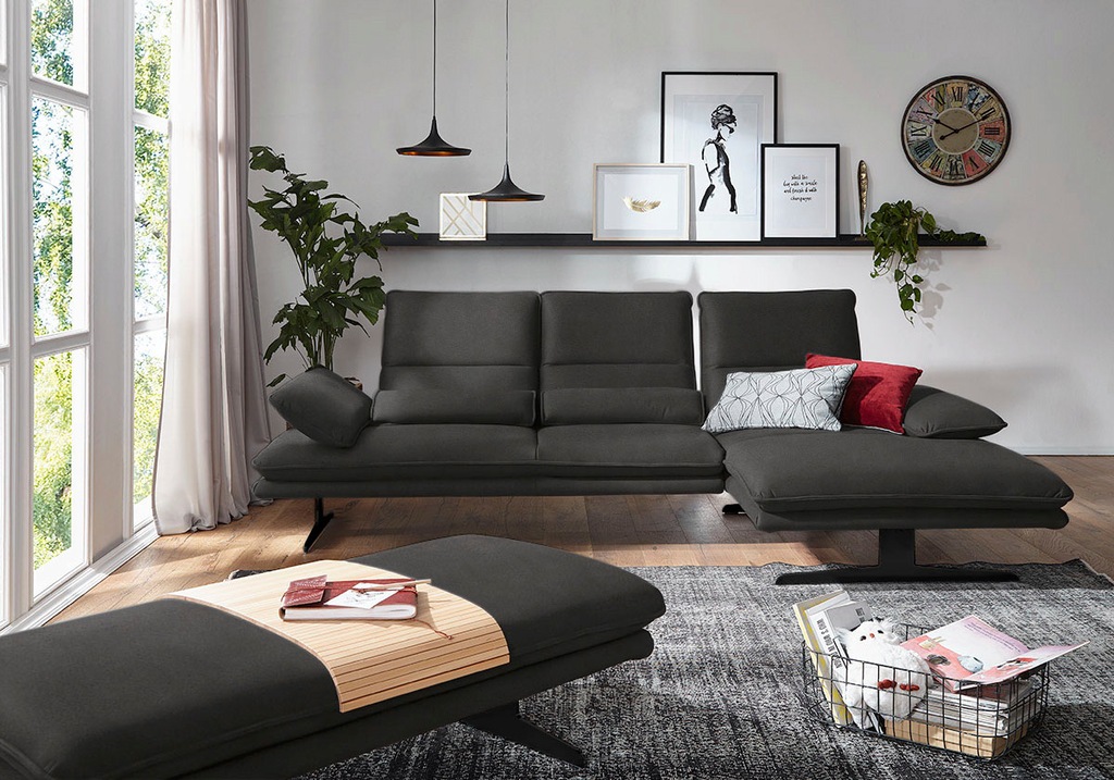 Bild von W.SCHILLIG Ecksofa »broadway, Designsofa mit tollem Sitzkomfort«, Sitztiefenverstellung, Kopfteil- & Seitenteilverstellung, Breite 291cm