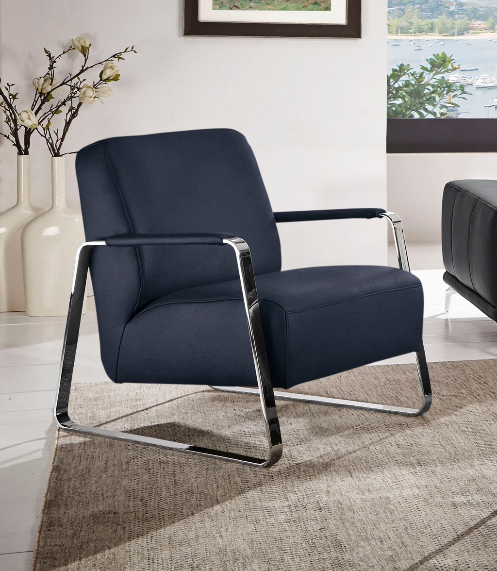 Bild von W.SCHILLIG Cocktailsessel "quadroo Designsessel, Loungesessel", mit bezogenen Armlehnen, Gestell in Chrom glänzend