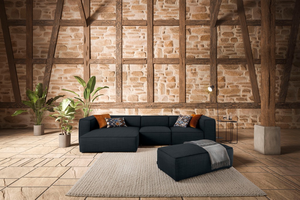 Bild von W.SCHILLIG Ecksofa "around-the-block", mit eleganter Biese, mit Federkern, Breite 341 cm
