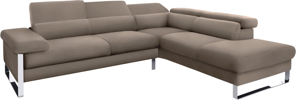 Bild von W.SCHILLIG Ecksofa »finn, toller Sitzkomfort, L-Form, hochwertige Verarbeitungsdetails«, German Design Award 2016, Fußgestell Chrom glänzend, Breite 281 cm
