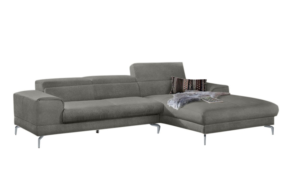 Bild von W.SCHILLIG Ecksofa »piedroo, Designsofa mit tollem Sitzkomfort, bequem und elegant, L-Form«, Kopfteilverstellung, wahlweise mit Sitztiefenverstellung, Breite 303cm