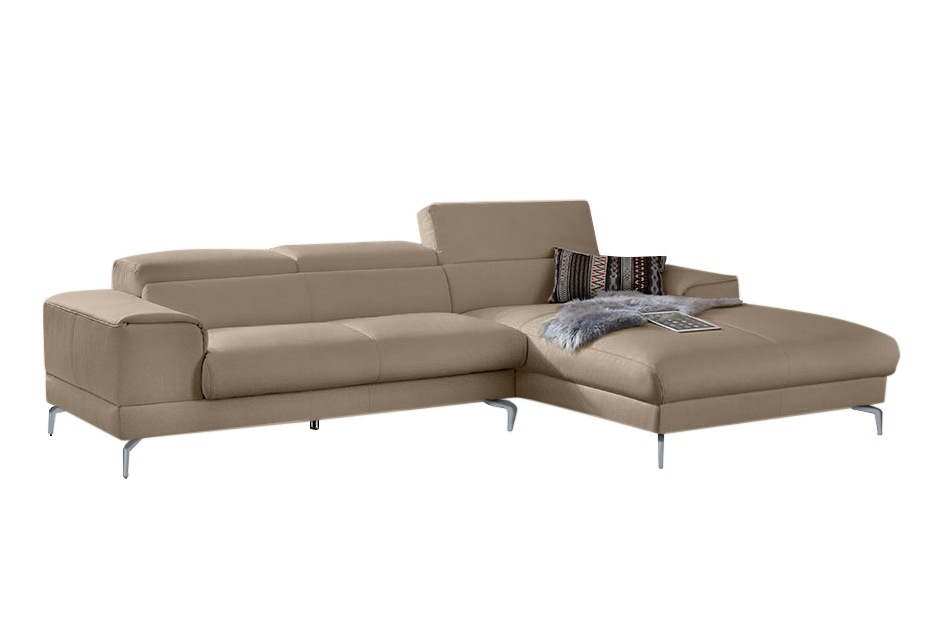 Bild von W.SCHILLIG Ecksofa »piedroo, Designsofa mit tollem Sitzkomfort, bequem und elegant, L-Form«, Kopfteilverstellung, wahlweise mit Sitztiefenverstellung, Breite 303cm
