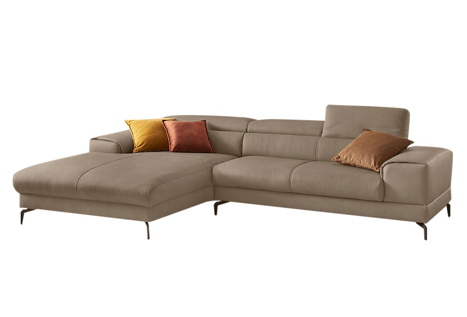 Bild von W.SCHILLIG Ecksofa »piedroo, Designsofa mit tollem Sitzkomfort, elegant und bequem, L-Form«, Kopfteilverstellung, wahlweise mit Sitztiefenverstellung, Breite 303cm