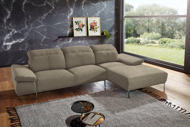 Bild von W.SCHILLIG Ecksofa »levi, elegant und zeitlos, bequem, L-Form«, inklusive Kopfstützenverstellung & Seitenteilverstellung, Breite 309cm