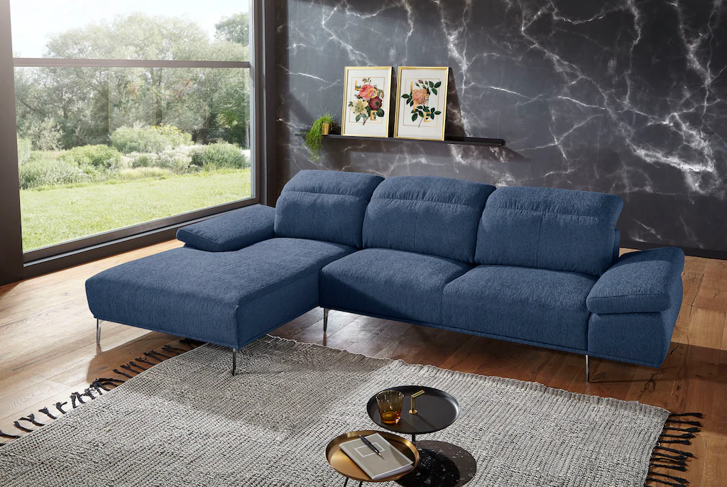 Bild von W.SCHILLIG Ecksofa »levi, elegant und zeitlos, bequem, L-Form«, inklusive Kopfstützenverstellung & Seitenteilverstellung, Breite 309cm