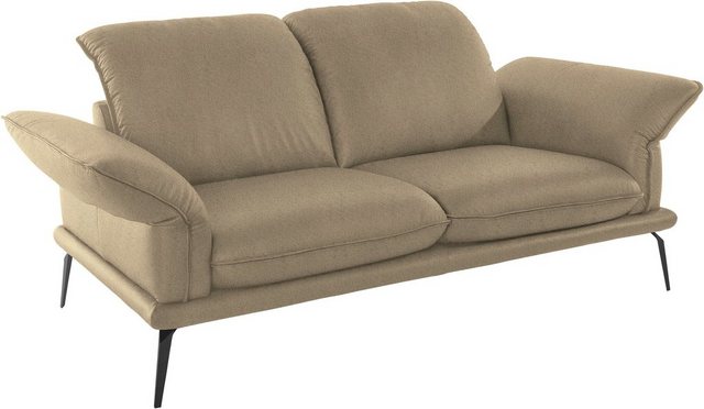 Bild von W.SCHILLIG 2,5-Sitzer »sherry, Designsofa mit tollem Sitzkomfort«, Kopfstützenverstellung, Metallfüße in Schwarz, Breite 214 cm