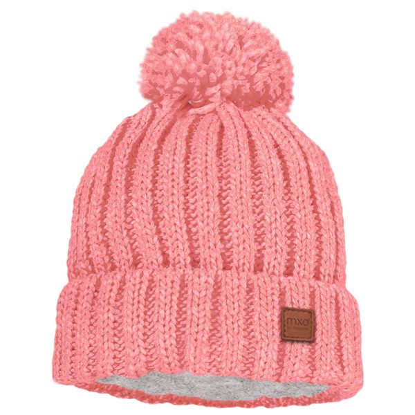 Bild von maximo - Kid's Mütze Rippe mit Pompon und Fleecefutter - Mütze Gr 51 cm rosa