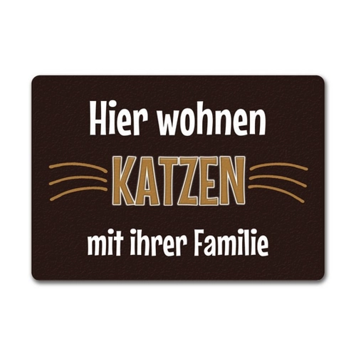 Bild von Speecheese Fußmatte - Hier wohnen Katzen mit ihrer Familie