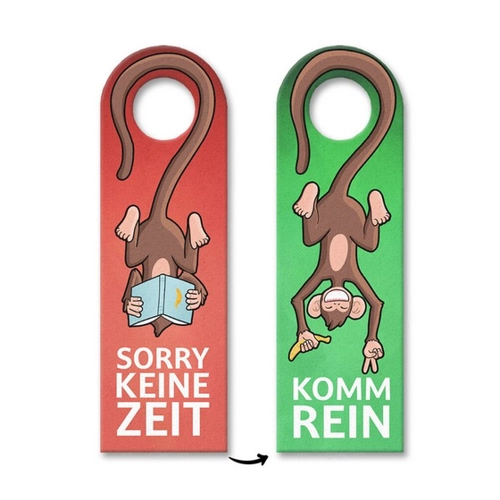 Bild von Witziger Türhänger mit Affenmotiv für mehr Ruhe